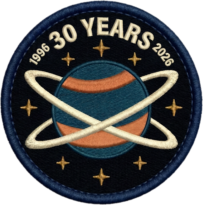 30 years, 1996 to 2026, anniversary patch